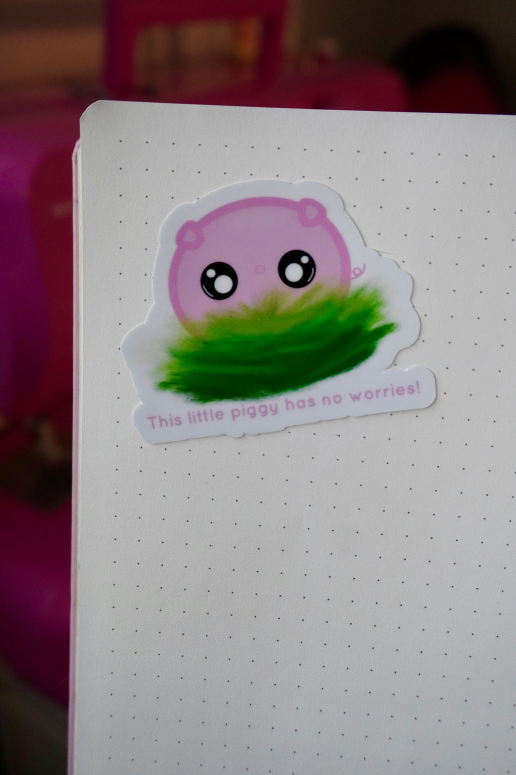 This Little Pig Has No Worries Vinyl Sticker