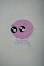 Emotional Support Pig Vinyl Sticker
