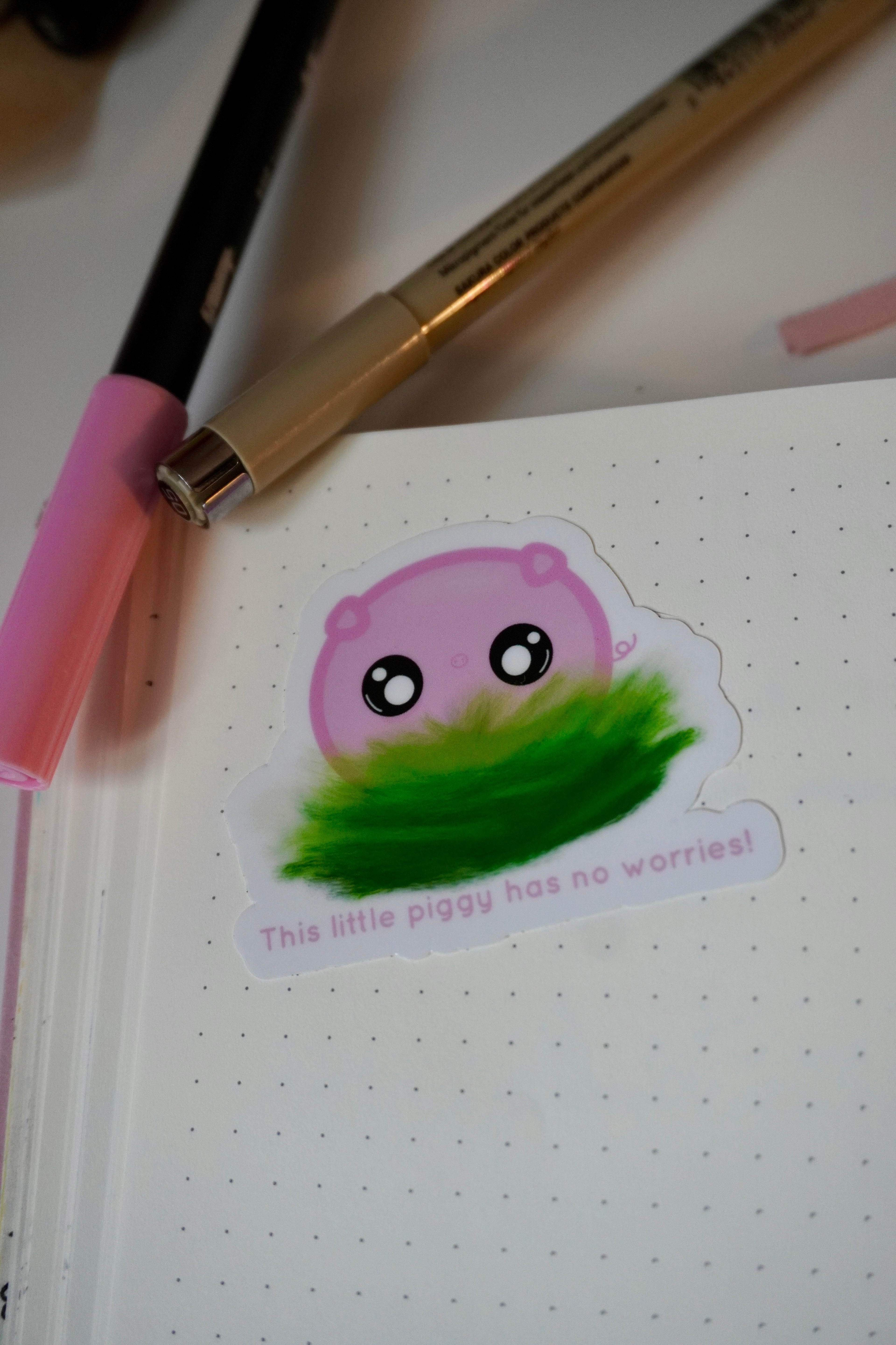 This Little Pig Has No Worries Vinyl Sticker