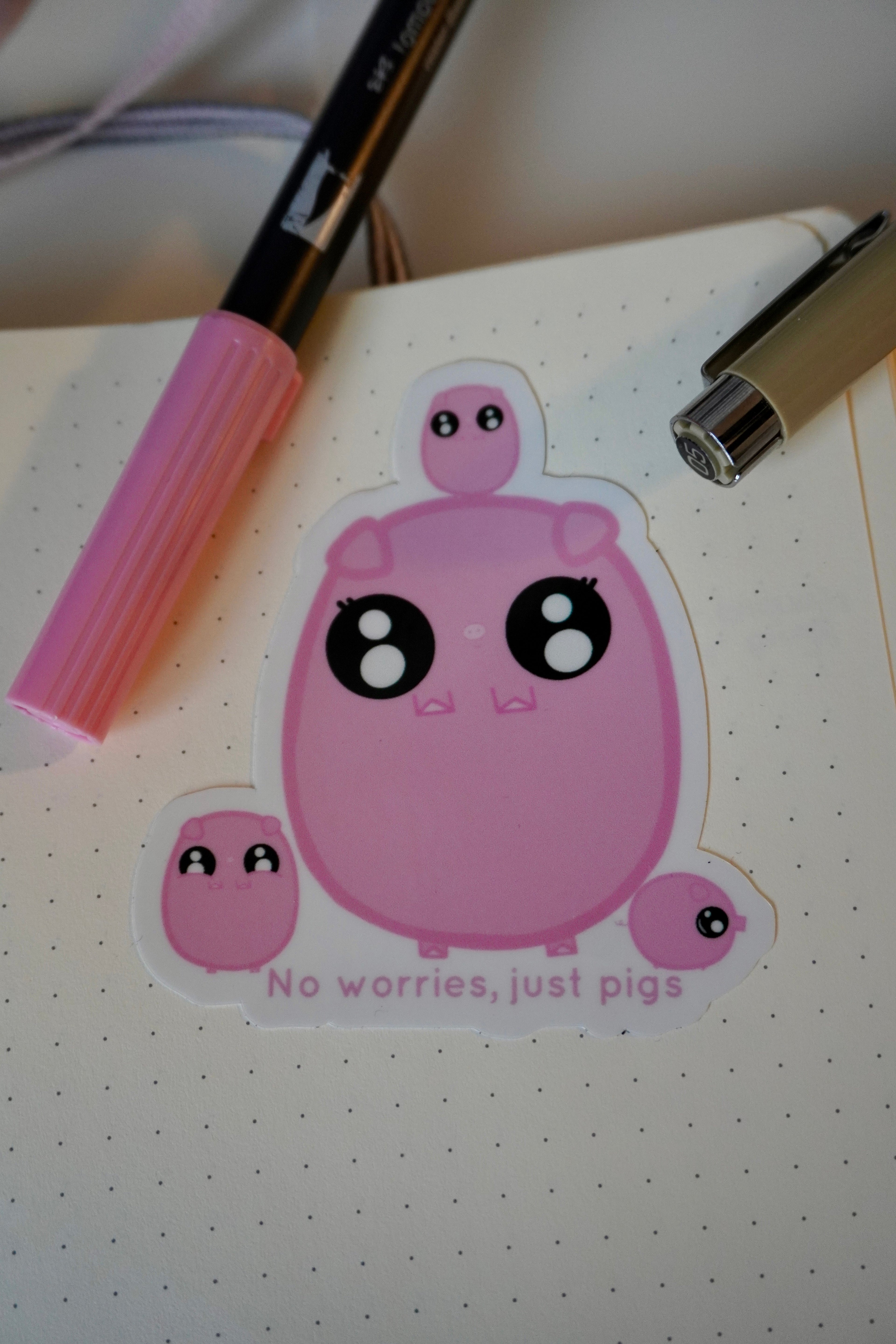 No Worries Just Pigs Vinyl Sticker