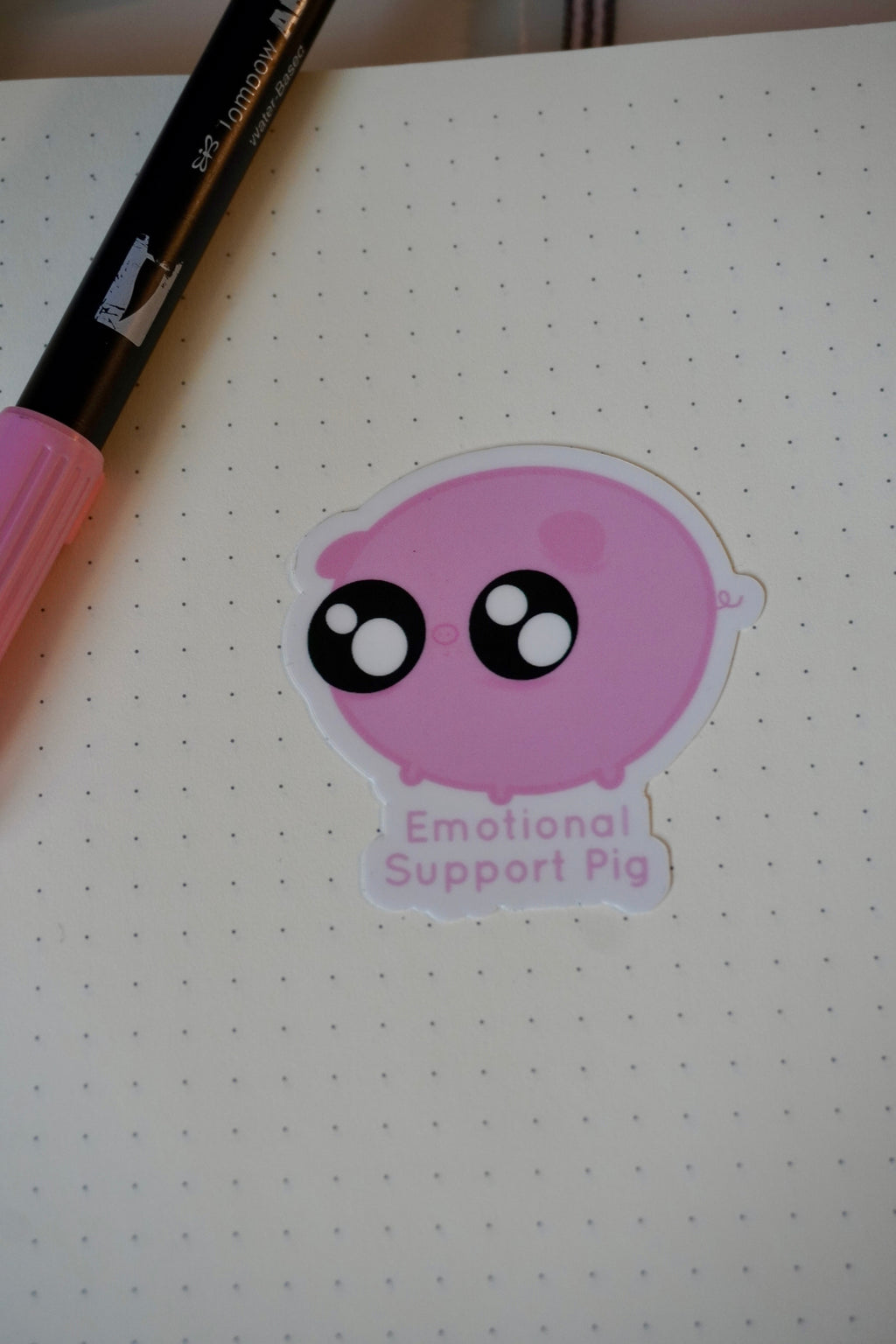 Emotional Support Pig Vinyl Sticker